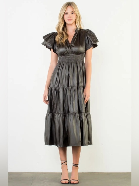THML Dresses & Skirts - NWOT THML Faux Leather Midi Dress